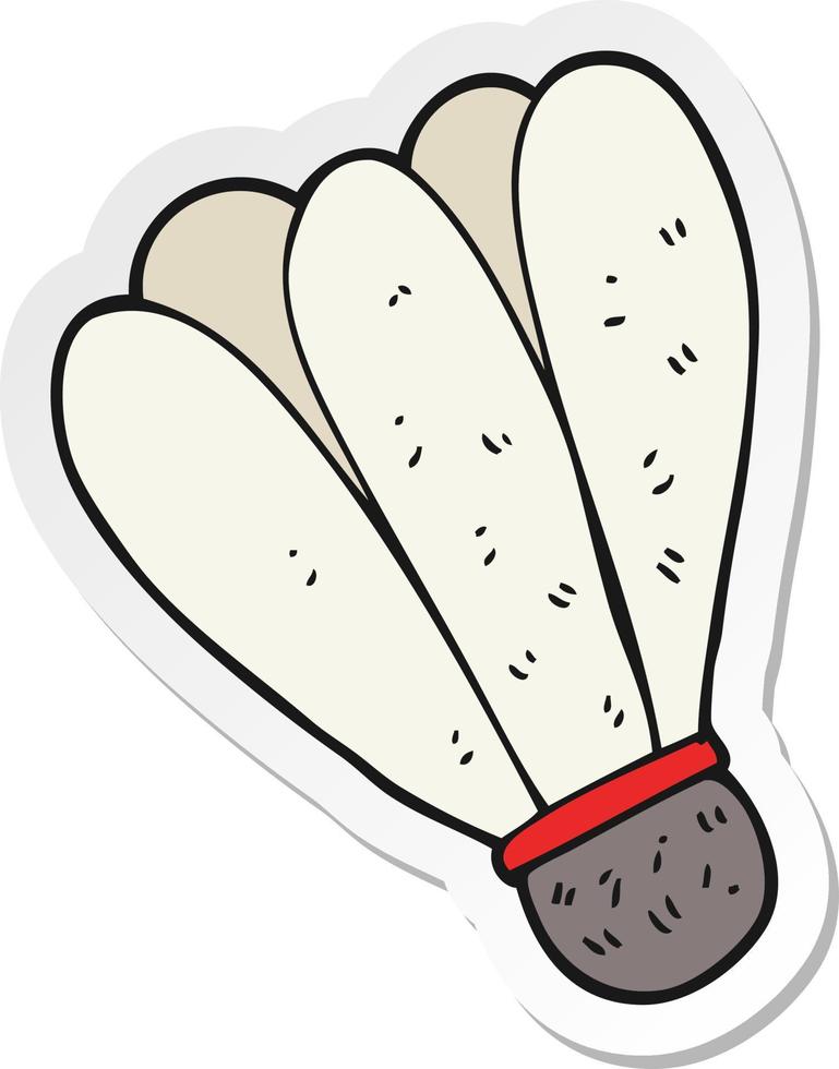 sticker of a cartoon badminton vector