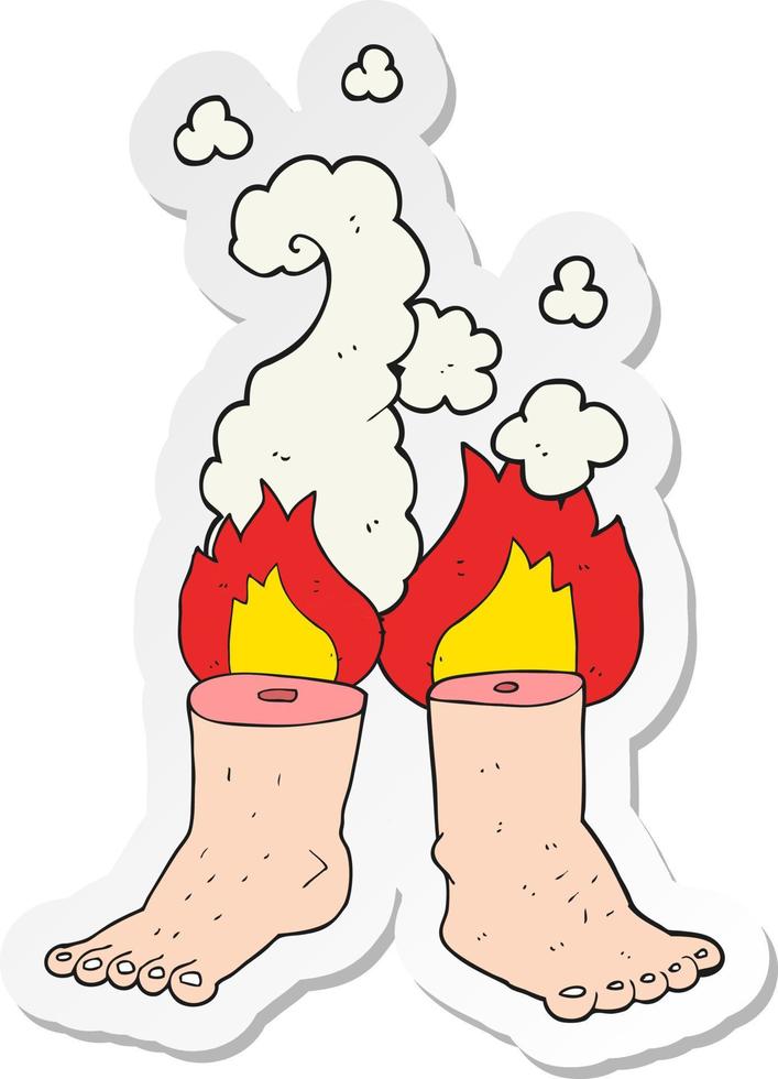 sticker of a cartoon of spontaneous human combustion vector