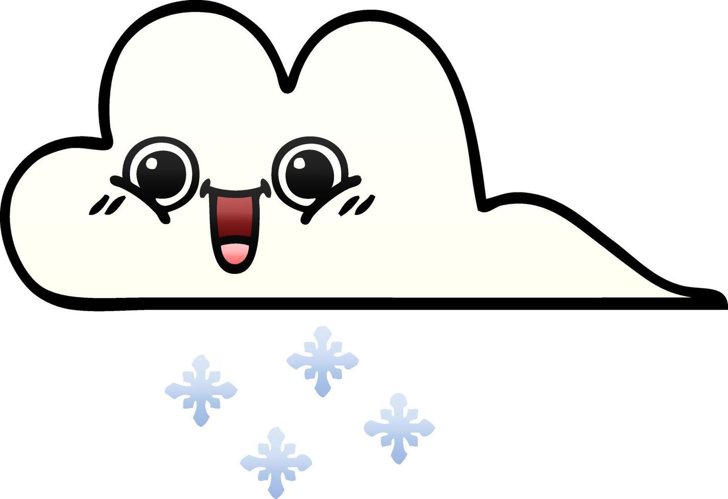 gradient shaded cartoon snow cloud vector