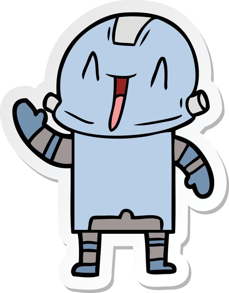 pegatina de un robot de dibujos animados vector