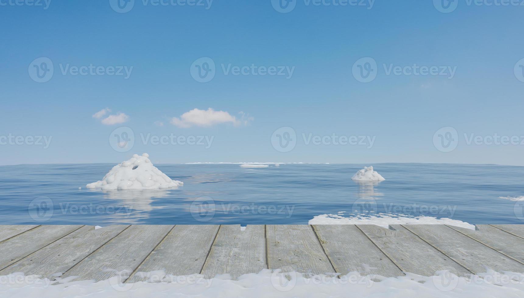 climate change with melting polar ice photo