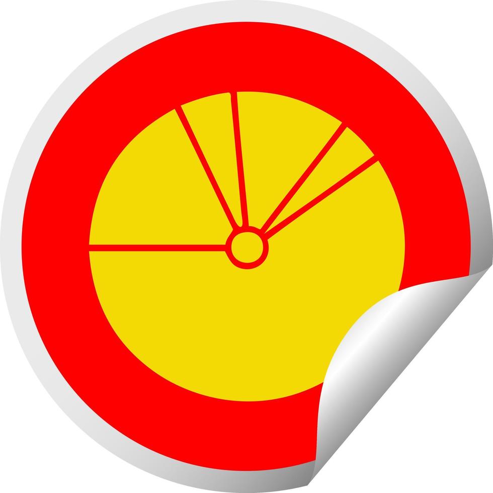 circular peeling sticker cartoon pie chart vector