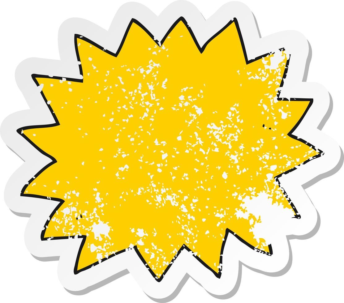 retro distressed sticker of a cartoon explosion vector