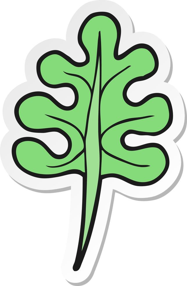 sticker of a cartoon leaf vector