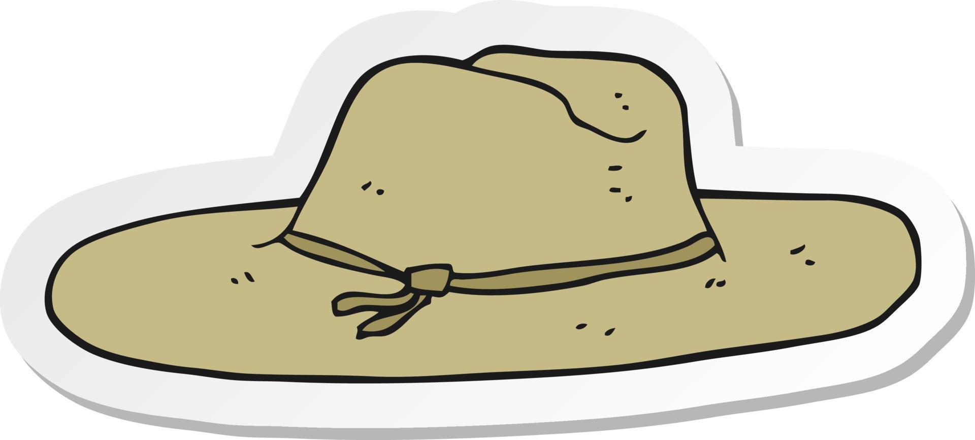 sticker of a cartoon hat vector