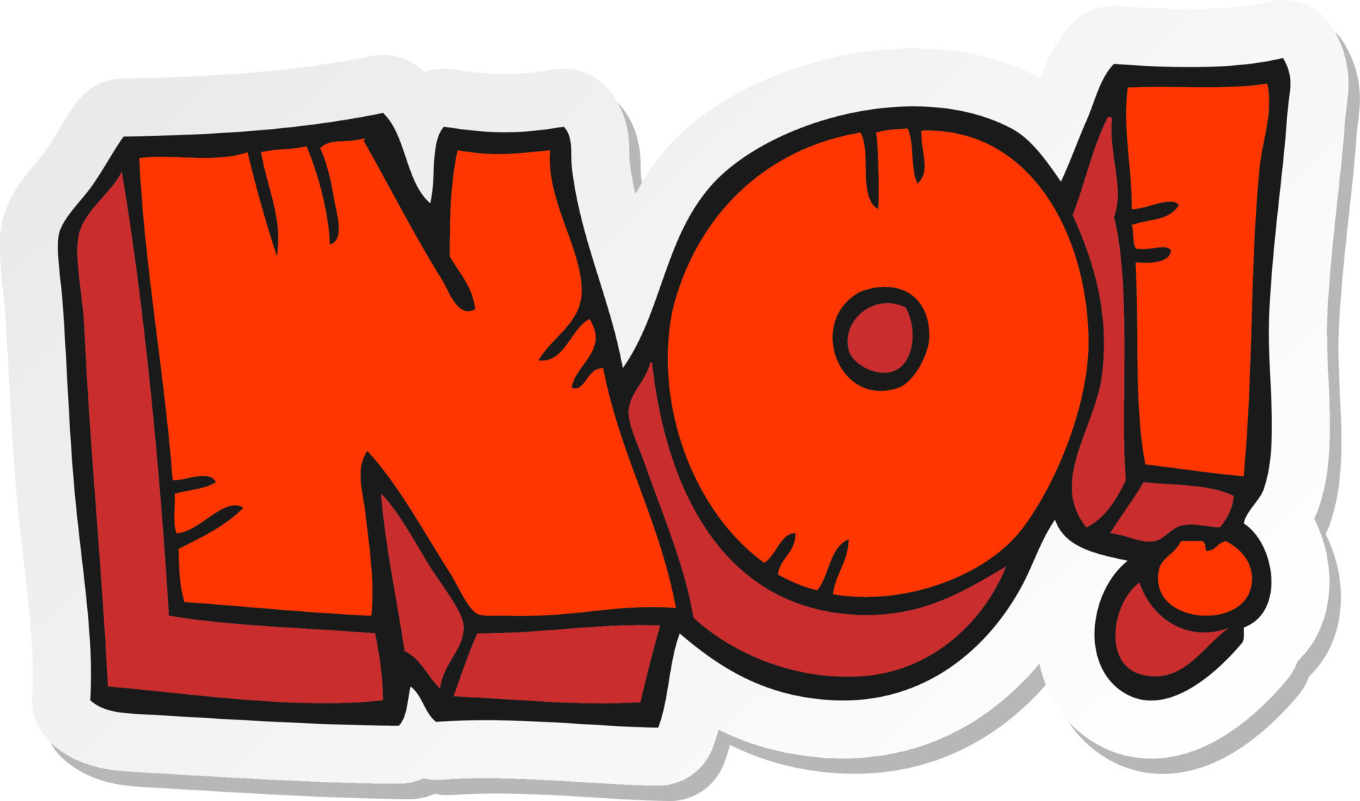 sticker of a cartoon NO shout 10764826 Vector Art at Vecteezy