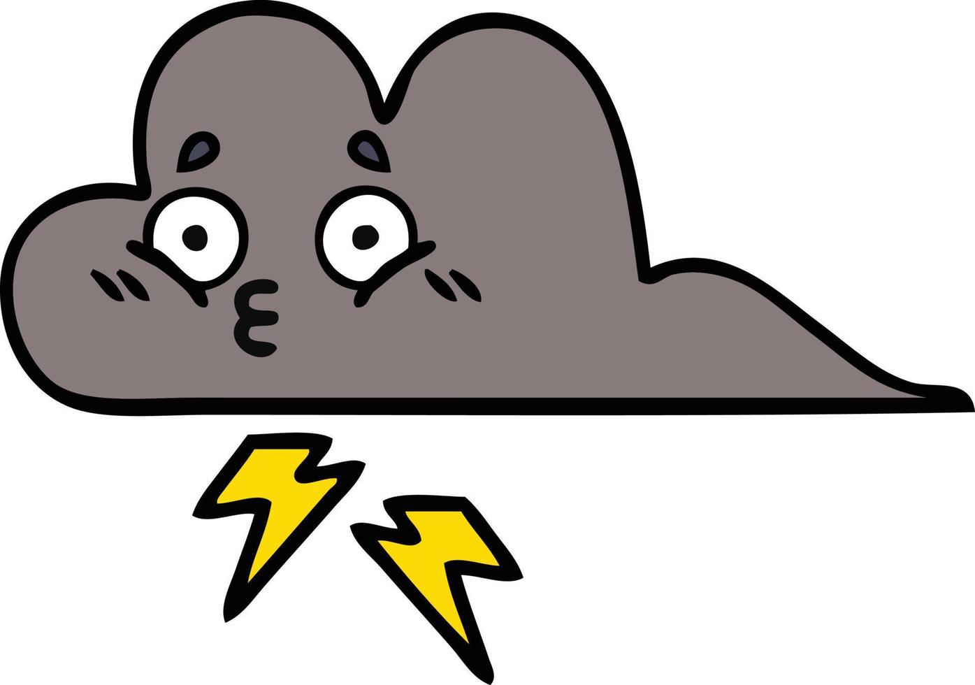 cute cartoon storm cloud vector