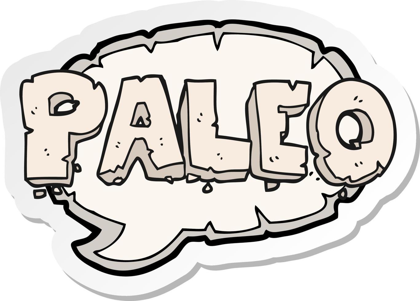 sticker of a paleo cartoon sign vector