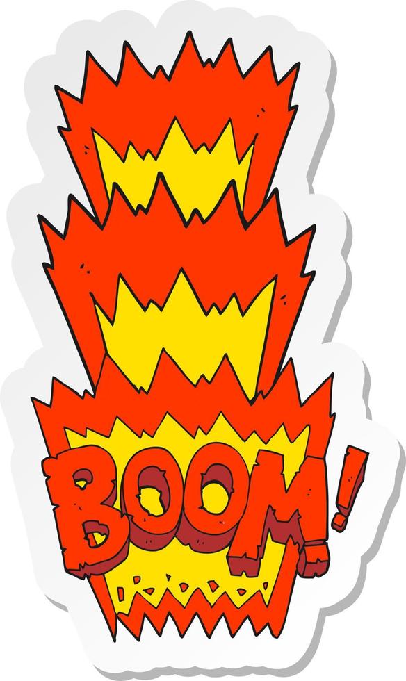 sticker of a cartoon boom symbol vector