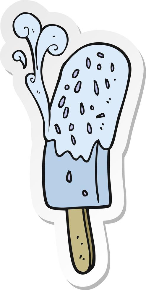 sticker of a cartoon ice lolly vector