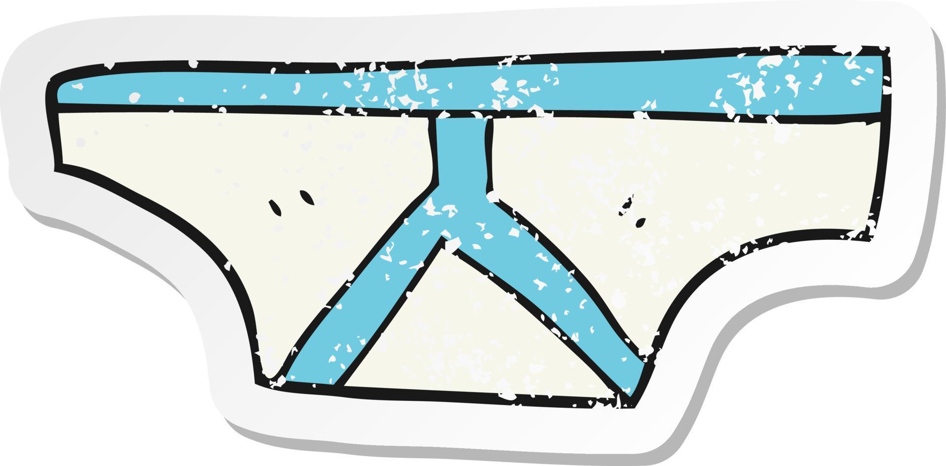 retro distressed sticker of a cartoon underpants vector