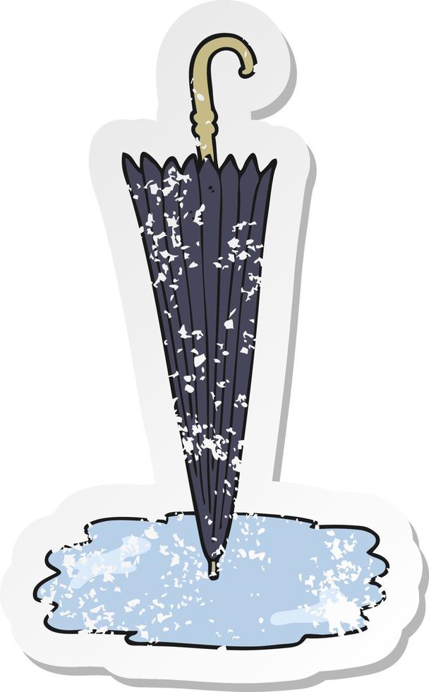 retro distressed sticker of a cartoon umbrella vector