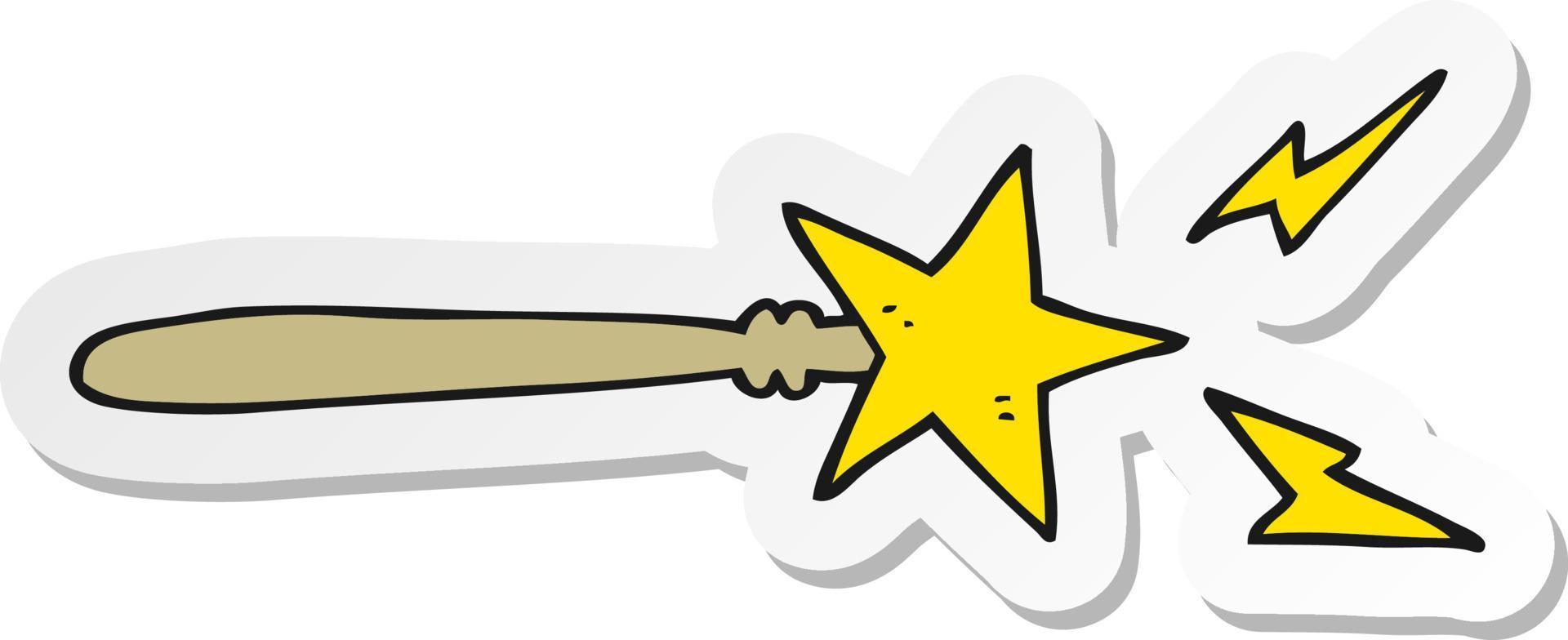 sticker of a cartoon magic wand vector