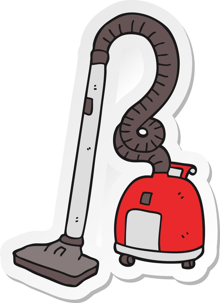 sticker of a cartoon vacuum cleaner vector
