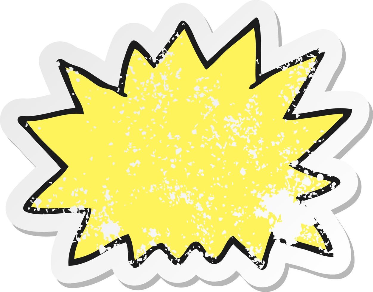 retro distressed sticker of a cartoon explosion vector