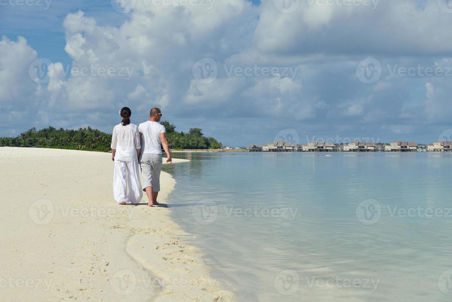 happy young couple have fun on summer photo