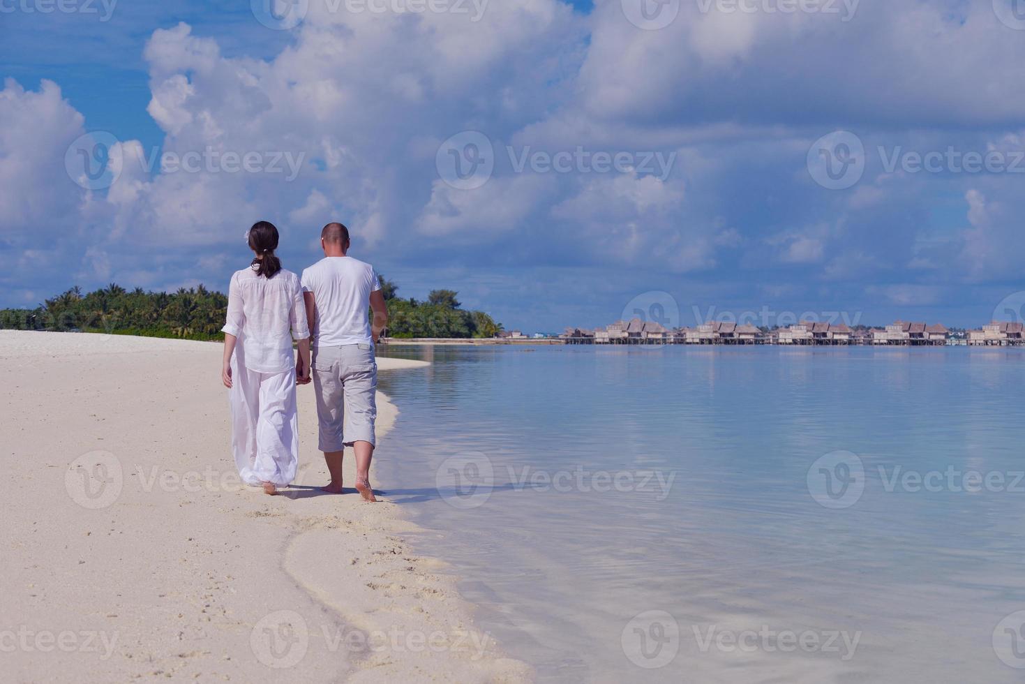 happy young couple have fun on summer photo