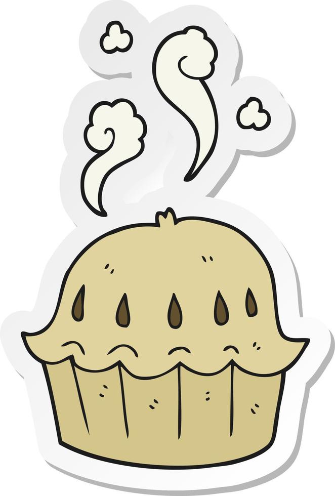 sticker of a cartoon hot pie vector