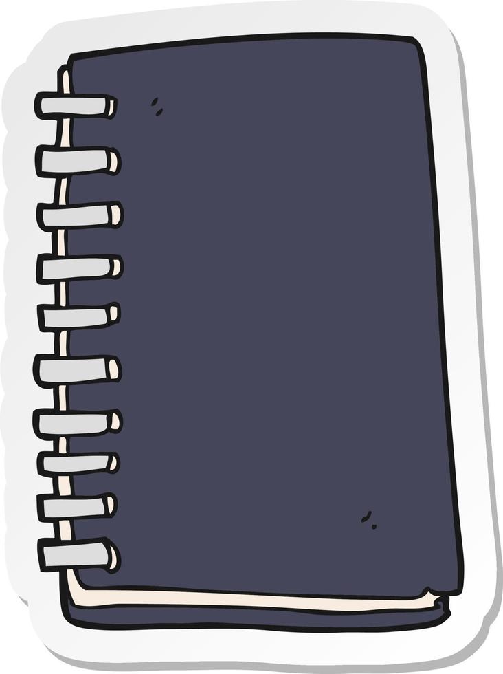 sticker of a cartoon note book vector