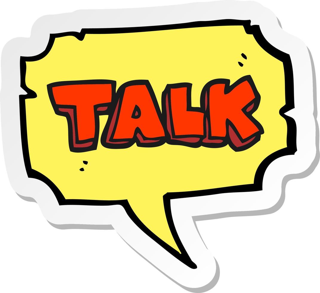 sticker of a cartoon talk symbol vector