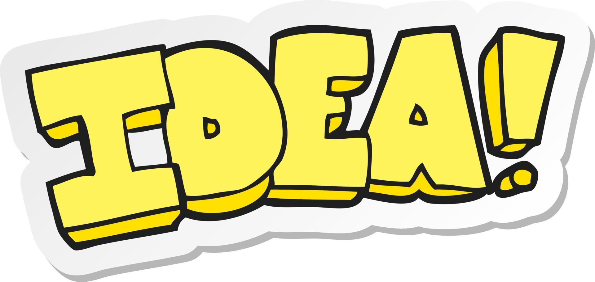 sticker of a cartoon idea symbol vector