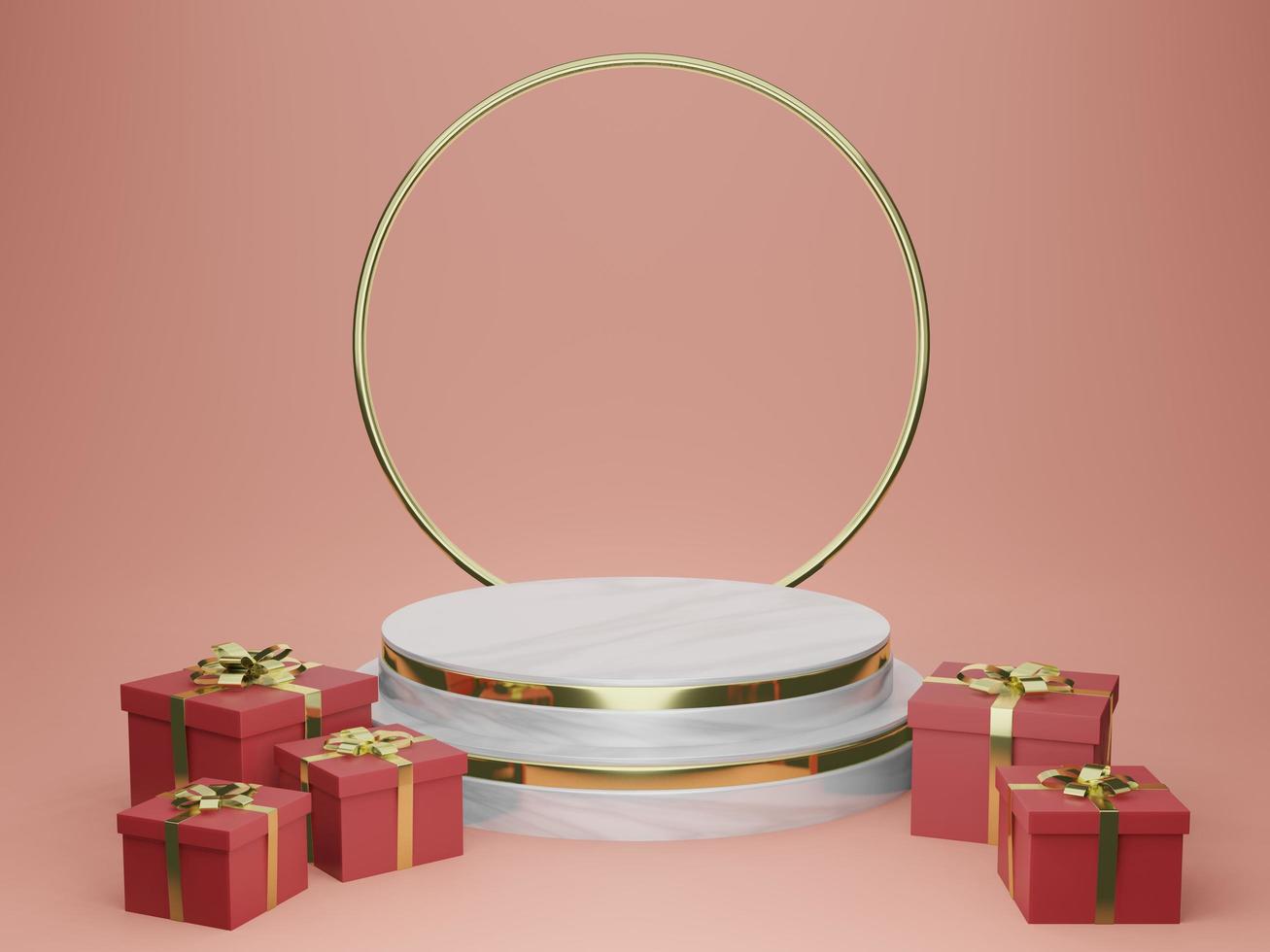 3d rendering empty template podium mockup for product placement photo