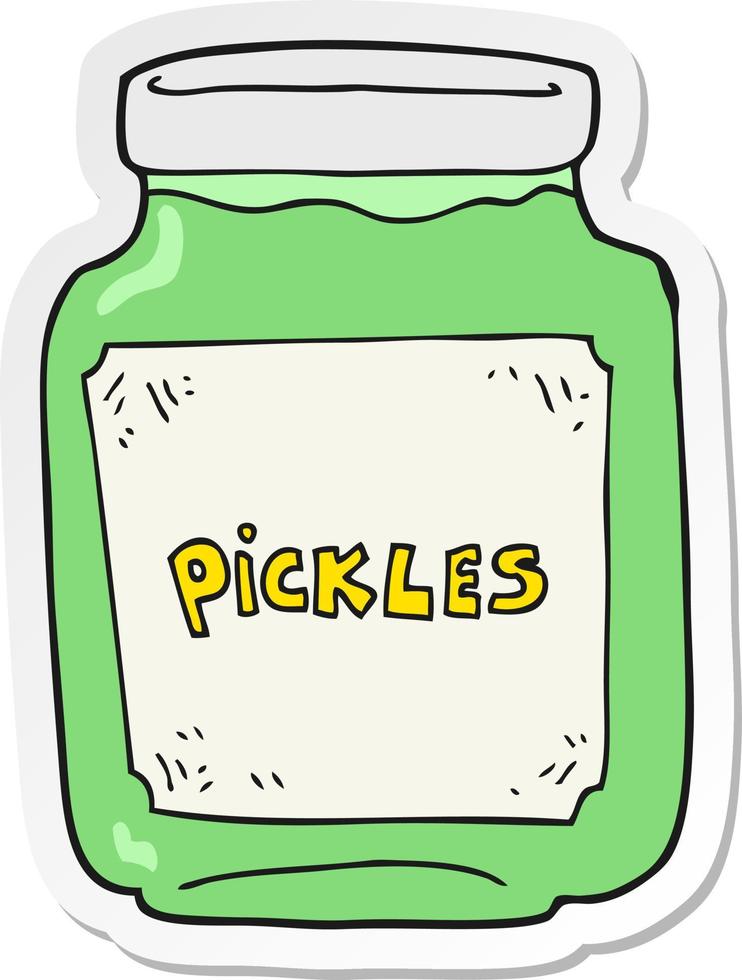 sticker of a cartoon pickle jar 10765249 Vector Art at Vecteezy