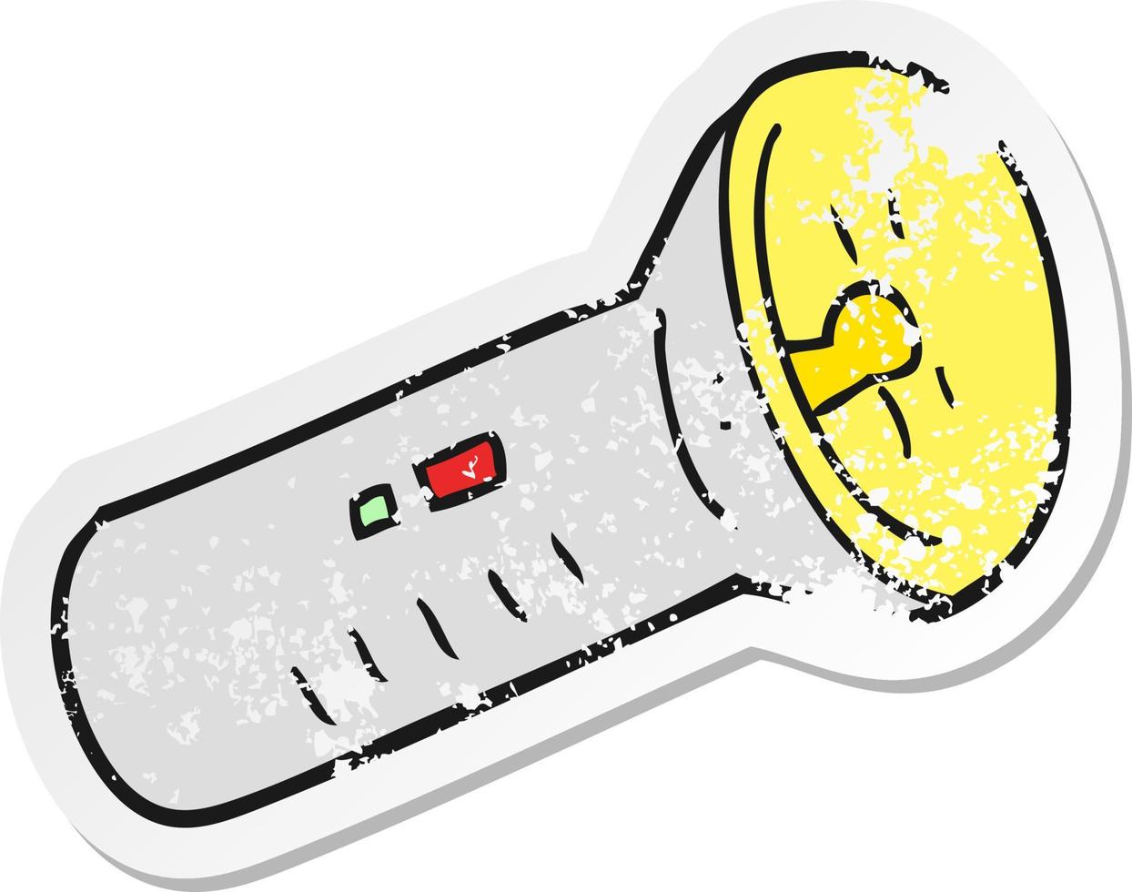 retro distressed sticker of a cartoon torch vector