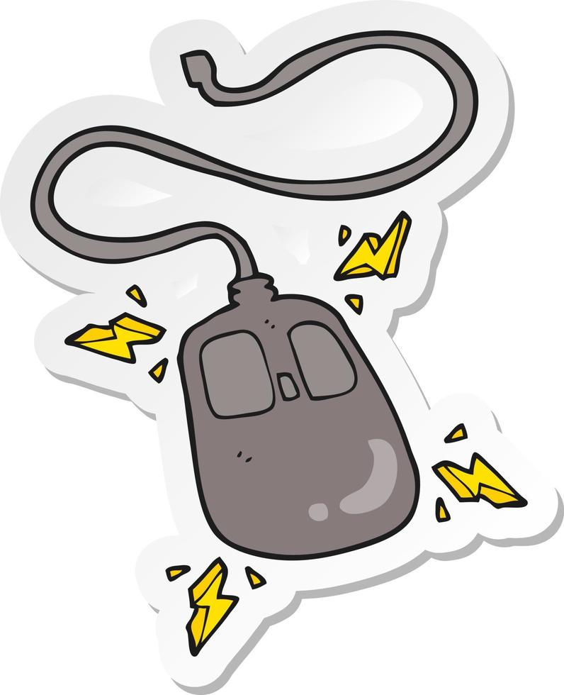 sticker of a cartoon computer mouse vector