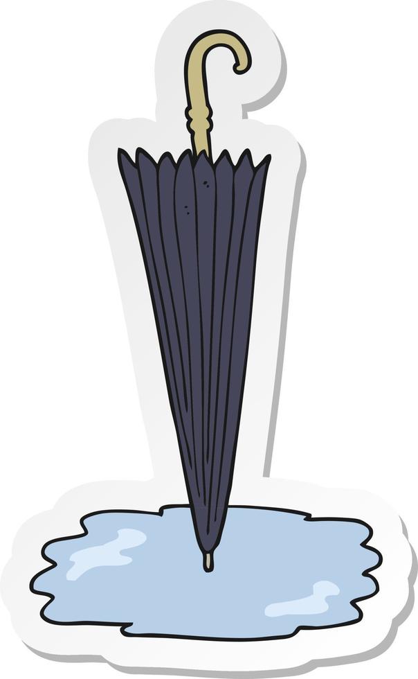 sticker of a cartoon umbrella vector