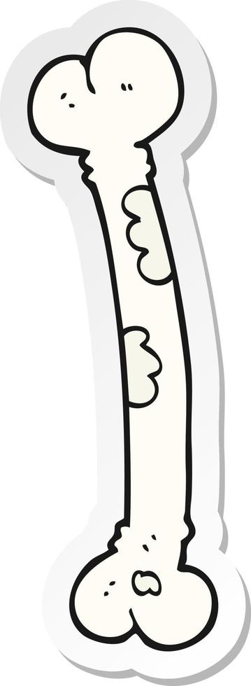 sticker of a cartoon bone vector