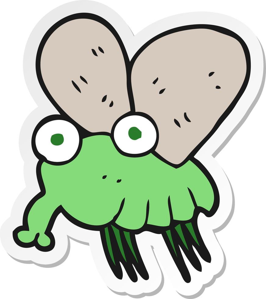 sticker of a cartoon fly vector