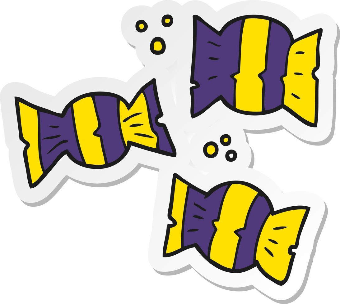 sticker of a cartoon halloween candy vector