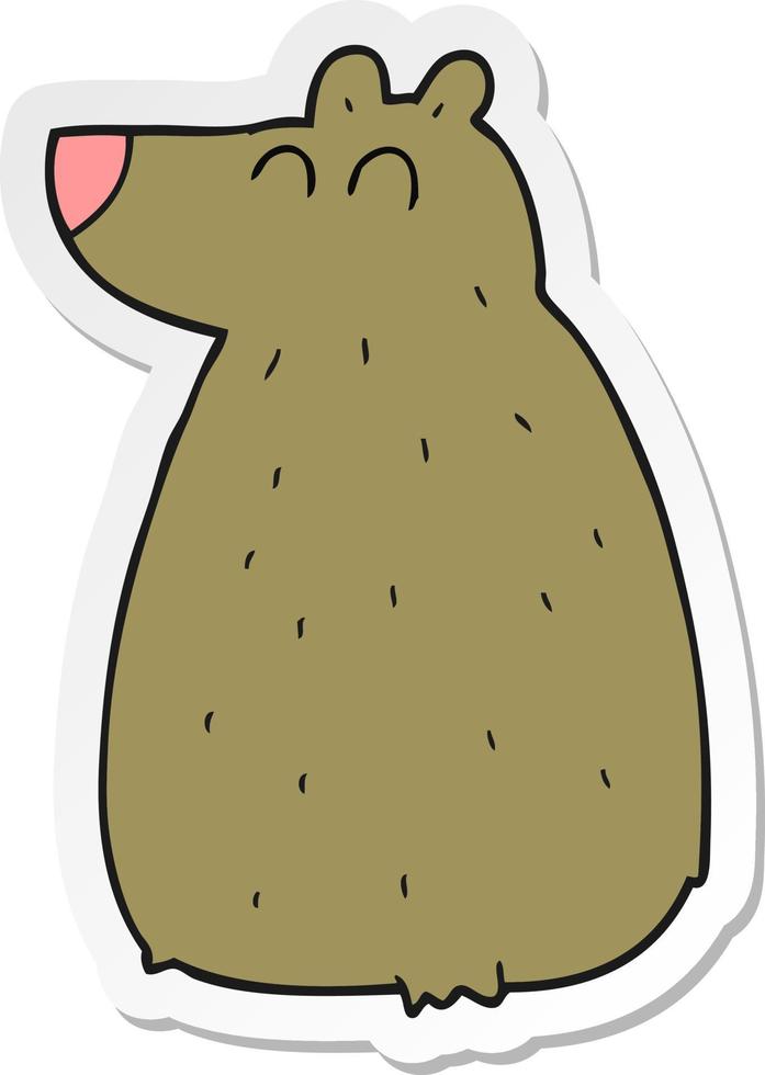 sticker of a cartoon bear vector