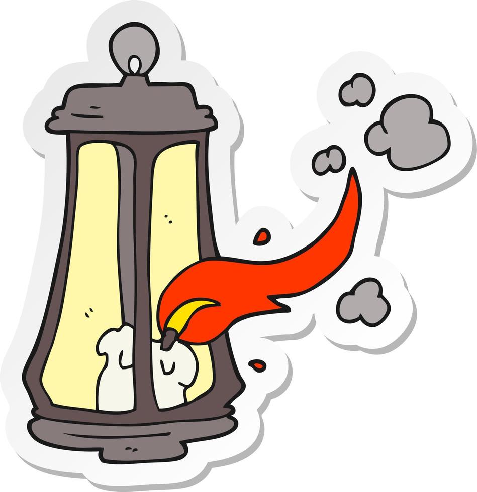 sticker of a cartoon spooky lantern vector