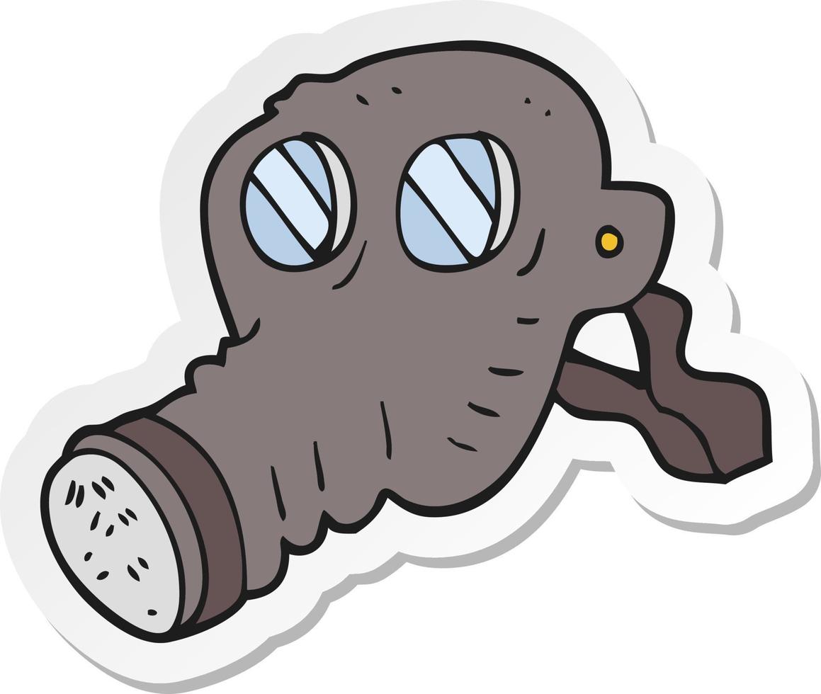 sticker of a cartoon gas mask vector