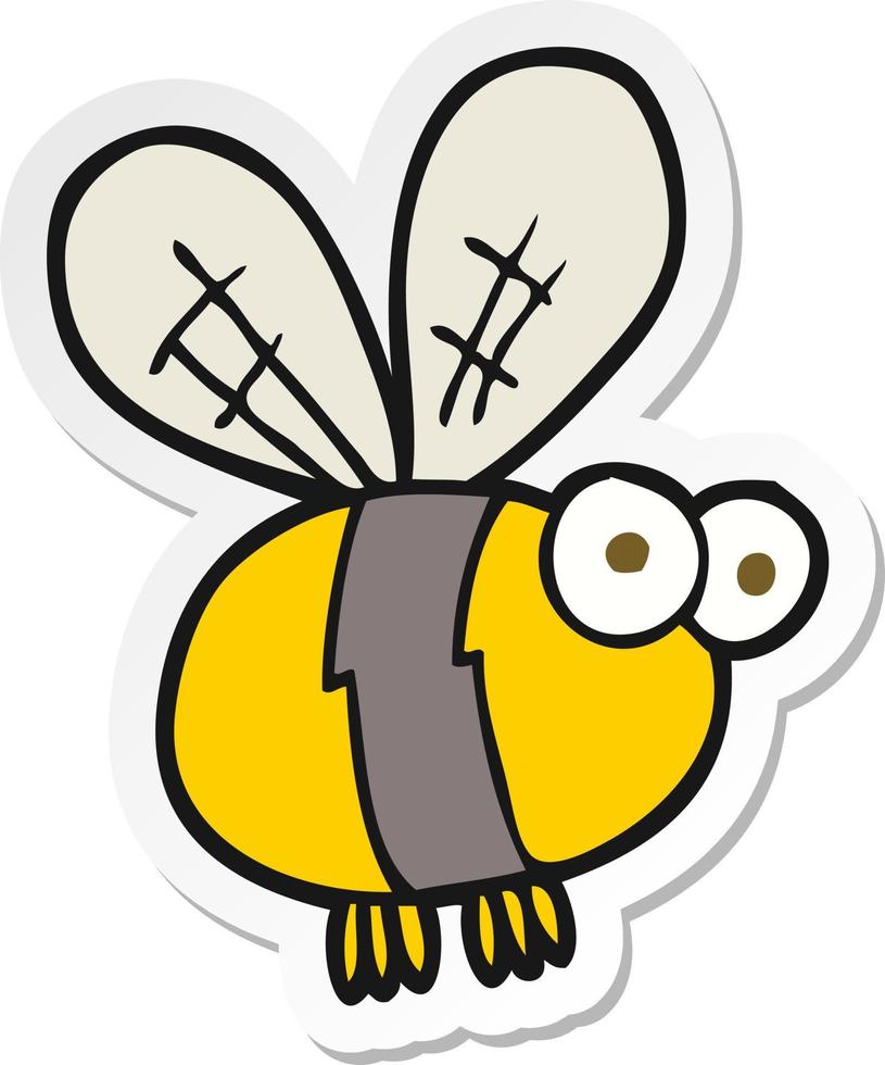 sticker of a cartoon bee vector