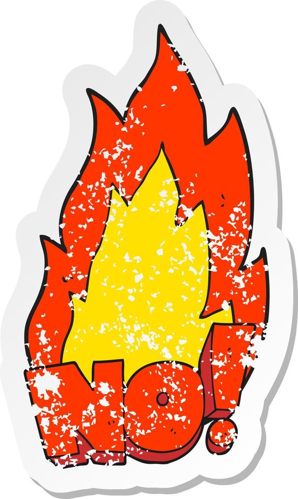 retro distressed sticker of a cartoon NO shout vector