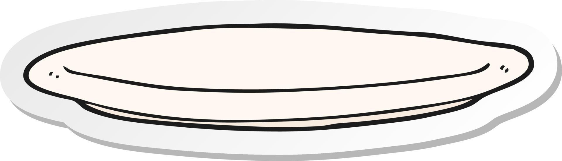 sticker of a cartoon plate vector