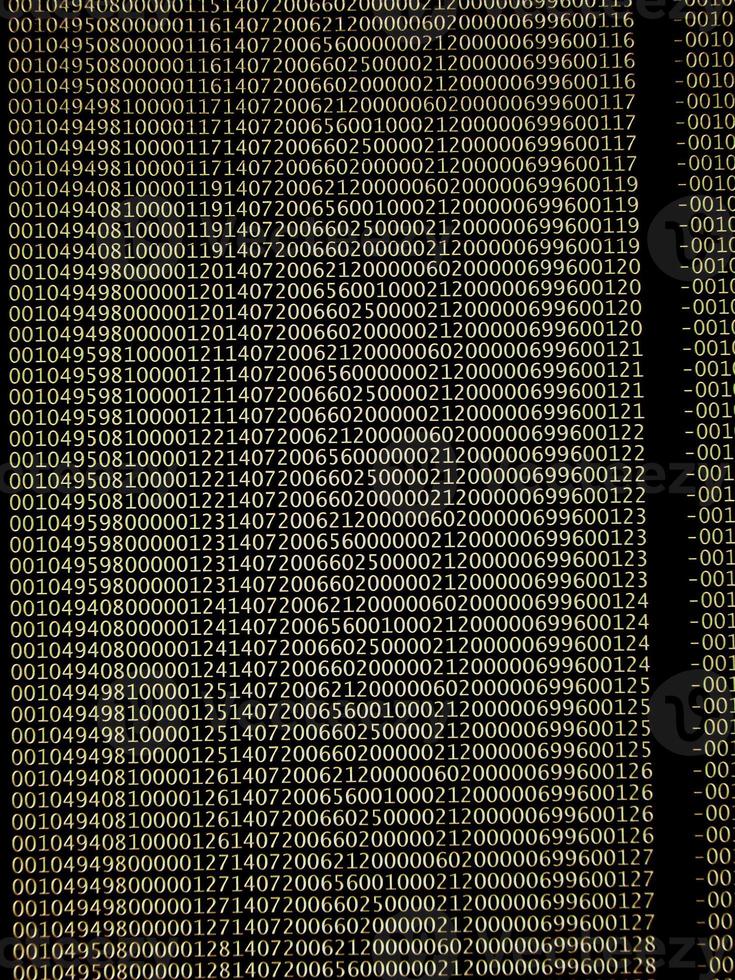 database concept with printed and coded database records photo