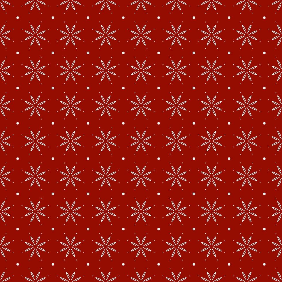 White flower and snowflake on red background photo