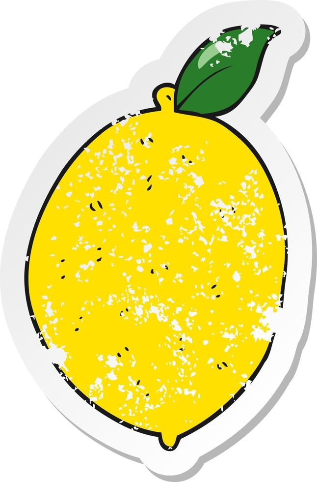 retro distressed sticker of a cartoon lemon vector