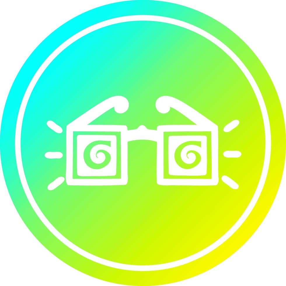 x ray specs circular in cold gradient spectrum vector