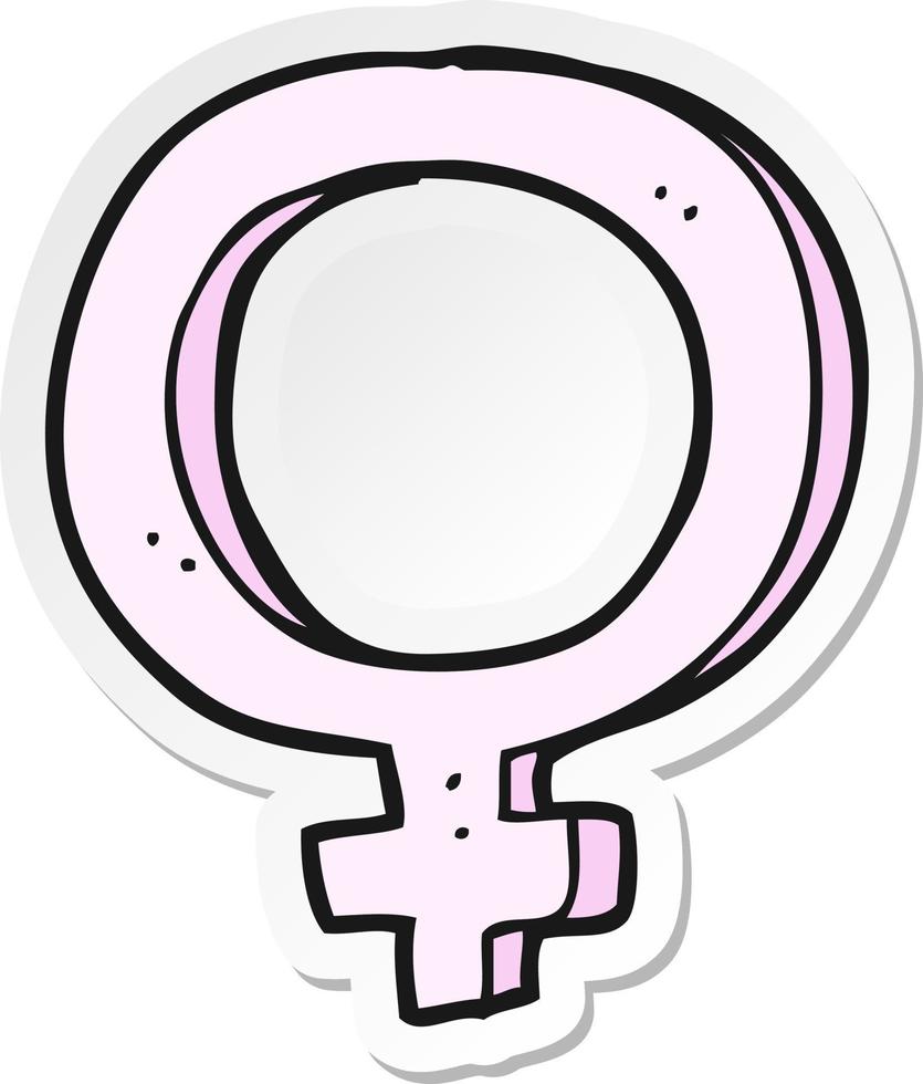 sticker of a cartoon female symbol vector