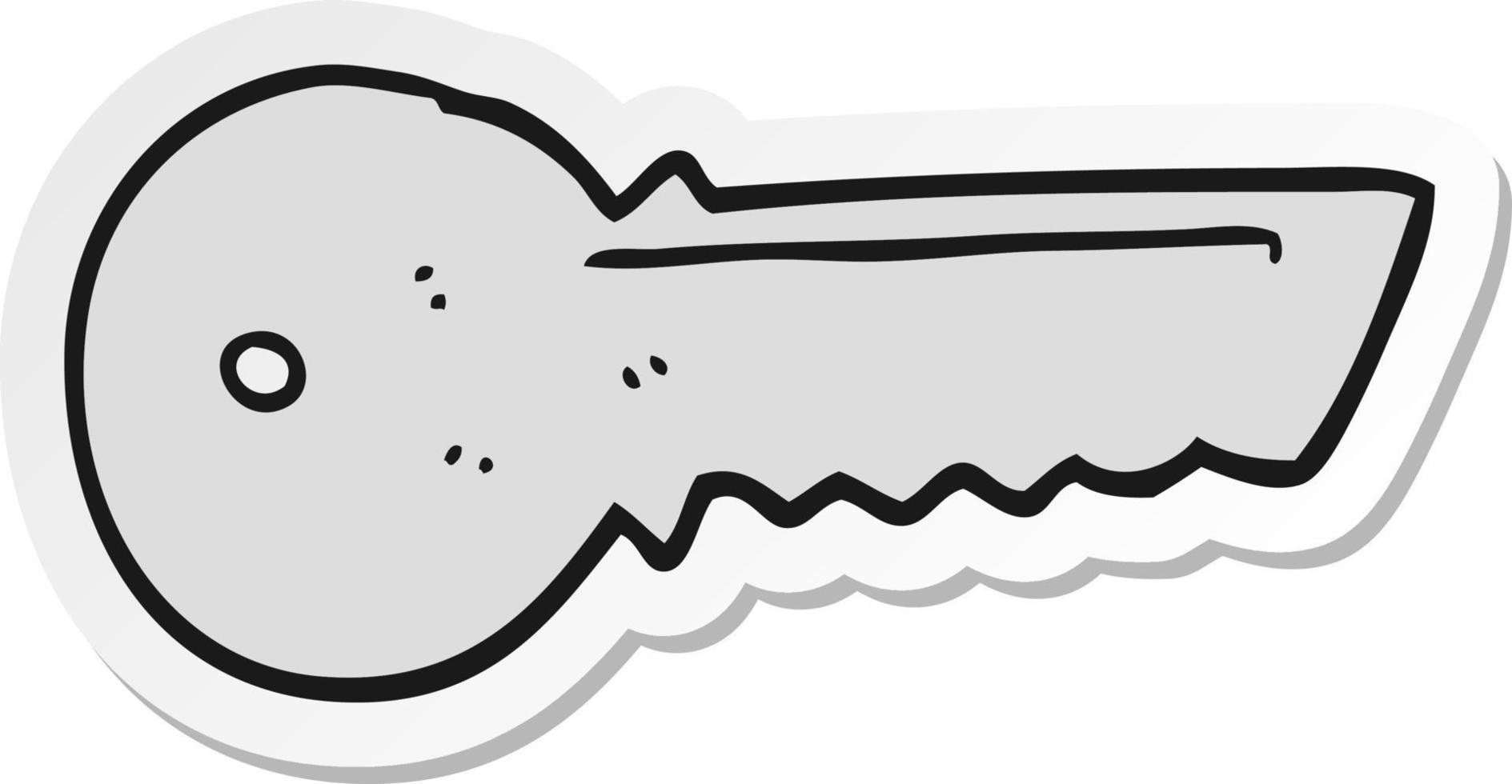 sticker of a cartoon door key vector