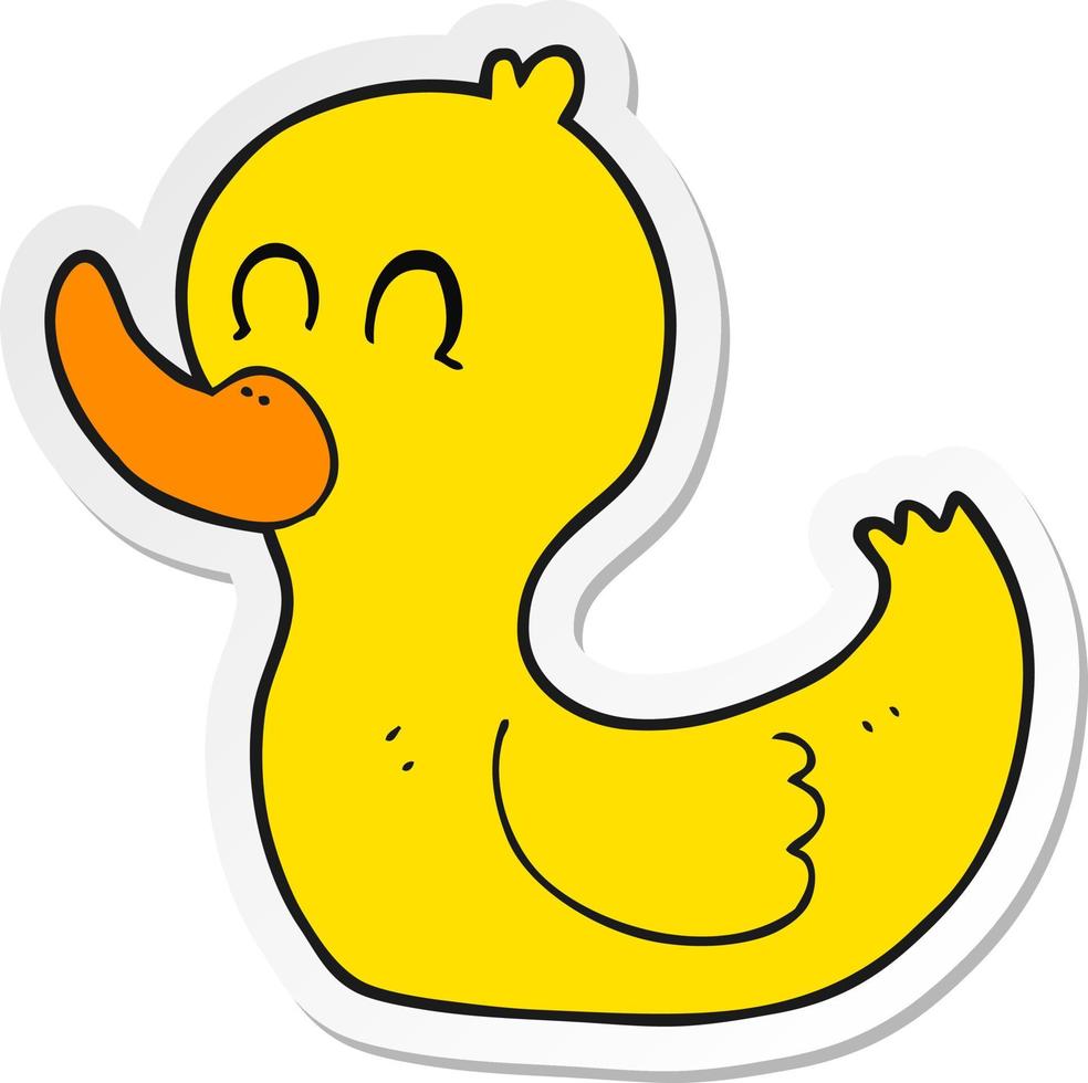 sticker of a cartoon cute duck vector