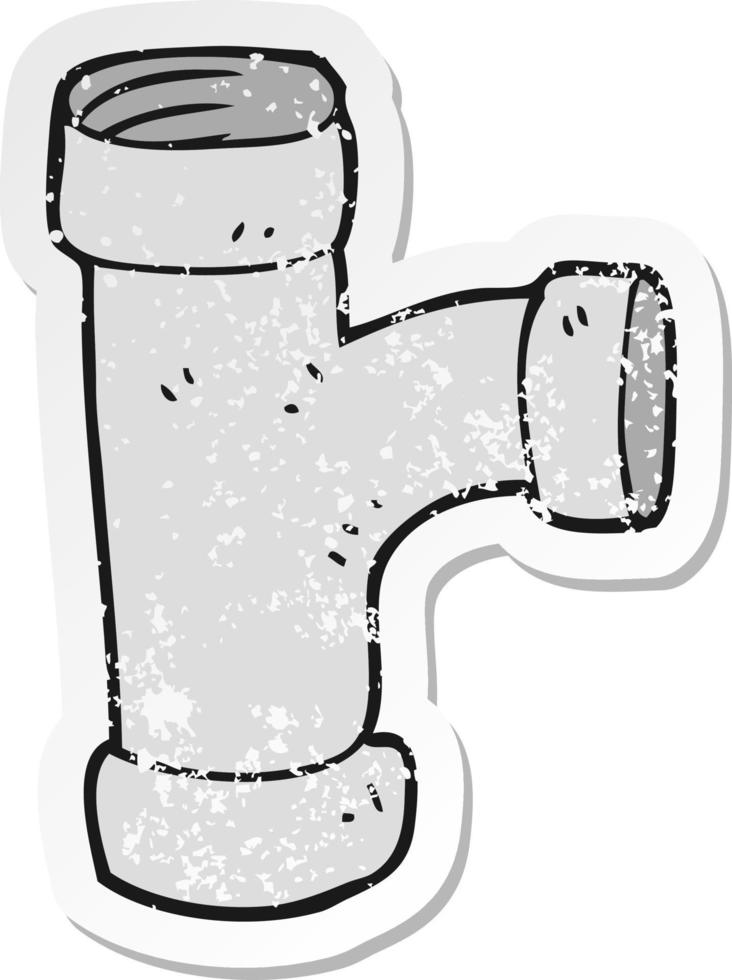 retro distressed sticker of a cartoon pipe vector