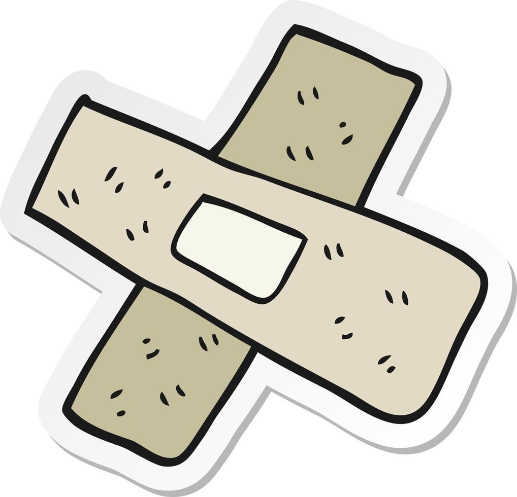 sticker of a cartoon sticking plaster vector