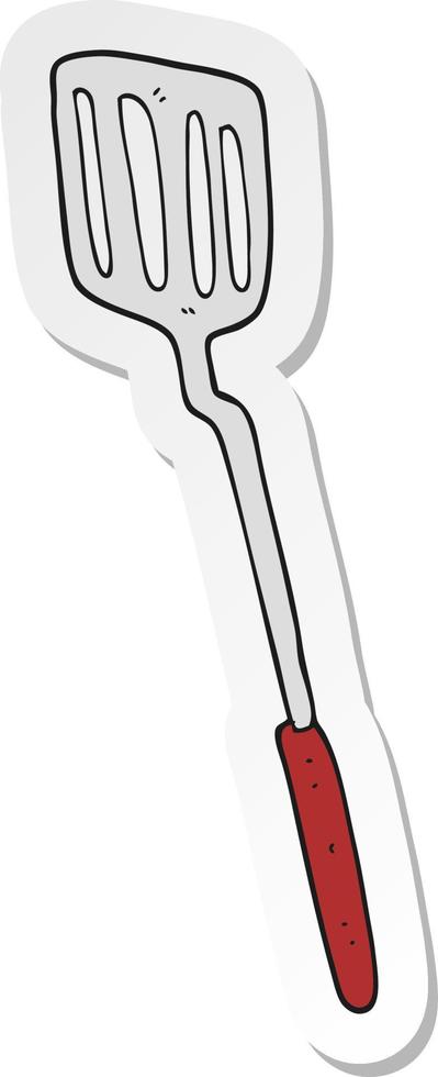 sticker of a cartoon spatula vector