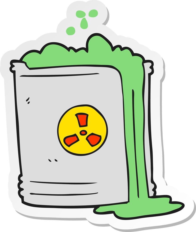 sticker of a cartoon radioactive waste vector